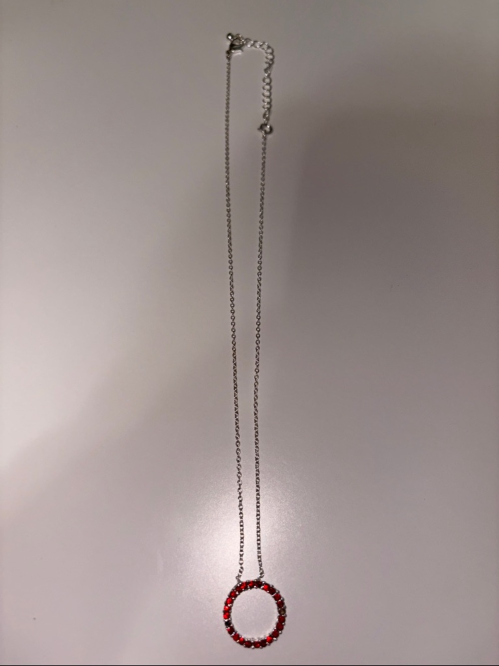 ❤️‍🔥3/10$❤️‍🔥Red Crystal Circle Pendant Necklace